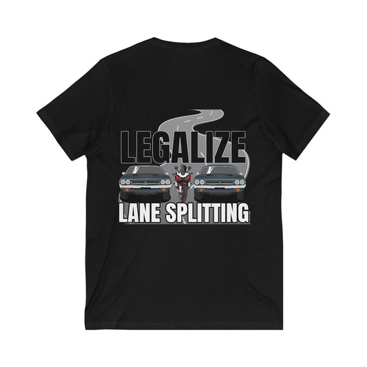 Lane Splitting Unisex V-Neck Tee