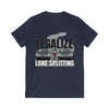 Lane Splitting Unisex V-Neck Tee